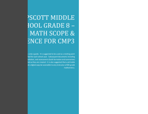 Swampscott Middle School Grade 8 * Math Scope & sequence for
