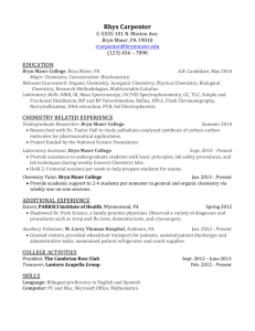 Sample Resume #3 - Bryn Mawr College