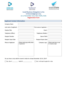 Registration Form - Israeli Delegation to India