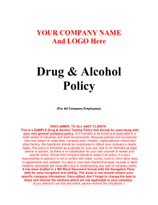 Sample DOT FAA Drug & Alcohol Testing Policy