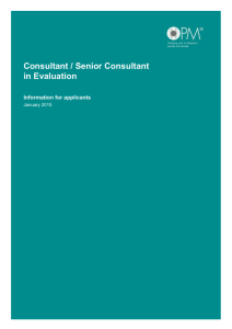 Consultant / Senior consultant in EVALUATION