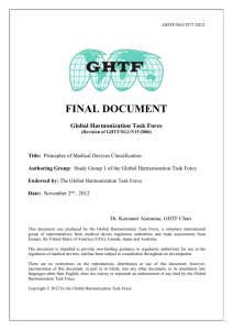 GHTF SG1 Principles of Medical Devices Classification