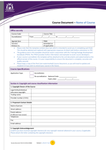 Accredited course document template