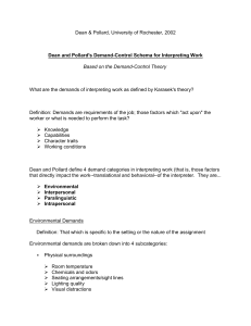 Dean and Pollard`s Demand-Control Schema for Interpreting Work