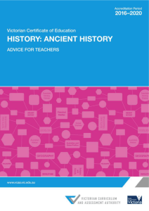 VCE Ancient history 2016*2020 - Victorian Curriculum and