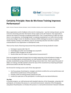 Certainty Principle: How do We Know Training Improves