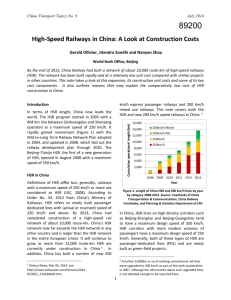 High Speed Railways in China - Documents & Reports