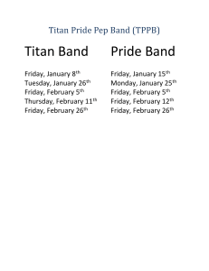 2016 Pep Band Assignments and Schedule