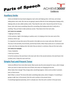 Auxiliary Verbs - Lee County Schools