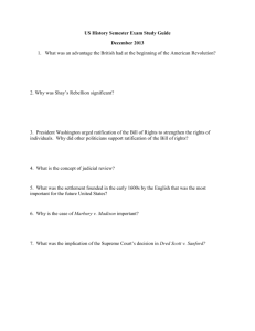 US History Semester Exam Study Guide December 2013 What was