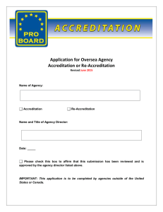 Application for Accreditation or Re-accreditation