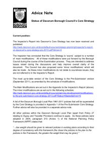 Advice Note Status of Dacorum Borough Council`s Core Strategy