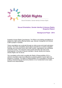 Sexual Orientation, Gender Identity & Intersex Rights