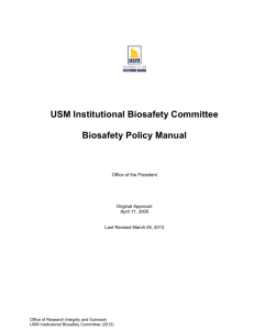 (IBC) Policies and Procedures - University of Southern Maine