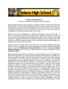 Delano High School A Century of Academic Excellence and