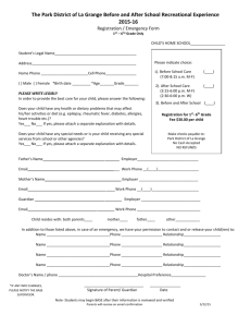1st - 6th Grade 2015-2016 Registration Form