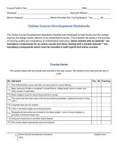 Online Course Development Standards