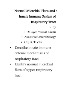 Normal Microbial Flora and Innate Immune System of Respiratory