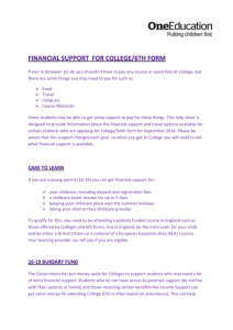 Financial Support for College/6th form