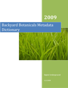 Backyard Botanicals Metadata Dictionary