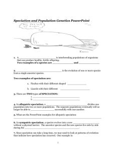 Speciation and Population Genetics