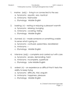 Story Vocabulary with Synonyms, Antonyms, & Etymology