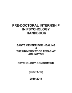 Pre-Doctoral Internship in Psychology