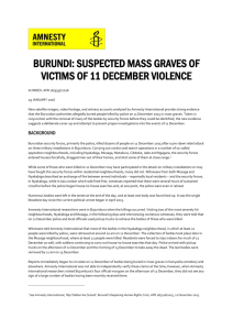 Burundi: Suspected Mass Graves of Victims of 11 December Violence