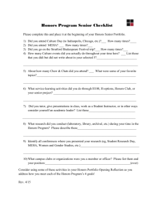 Honors Program Senior Checklist