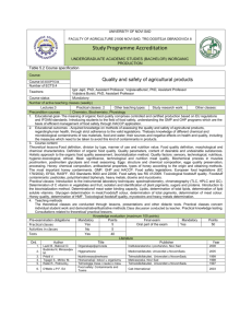 Course: Quality and safety of agricultural products Course id