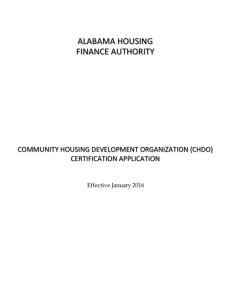 CHDO Certification Application - Alabama Housing Finance Authority
