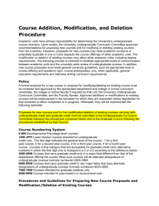Course Addition, Modification, and Deletion