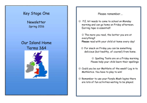 Yr 1&2 Our Island home newsletter - Terms 3&4