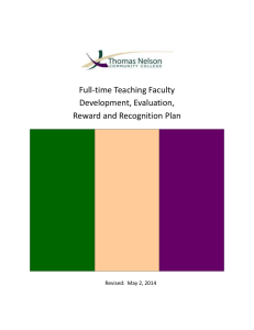 Faculty Development Evaluation Reward and Recognition Plan
