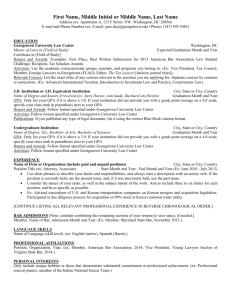 Resume Template - Georgetown University Law Center