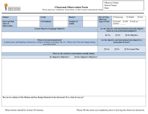 Classroom Observation Form 2015