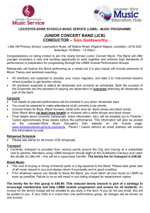 Junior Concert Band Welcome Letter And Information