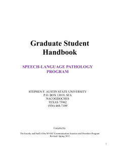 Graduate Student Handbook SPEECH