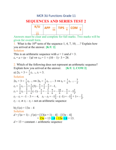 MCR 3U Sequences and Series Test 2