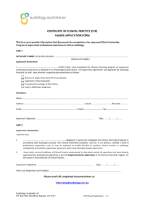 Certificate of Clinical Practice (CCP) Application Form