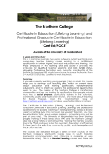 Cert Ed/PGCE - Northern College