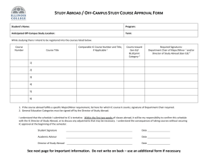 Off-Campus/Study Abroad Course Approval Form