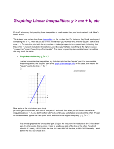 Graphing Linear Inequalities: y > mx + b, etc