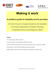 Making It Work: A workforce guide for disability service