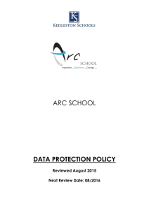 Data Protection Policy - ARC School