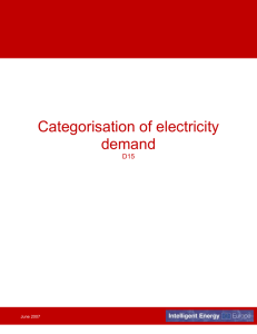 Categorisation of electricity demand