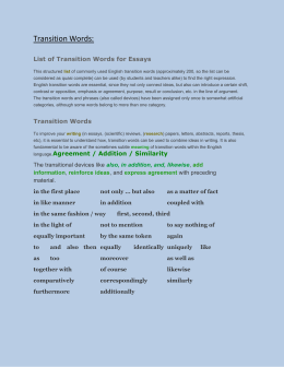 transition words and phrases agreement