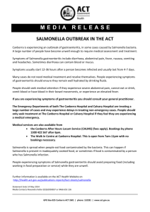 Salmonella Outbreak in the ACT Media Release