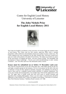The John Nichols Prize for English Local History