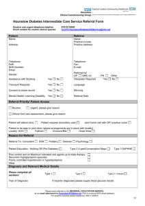Diabetes Referral Form for GpwSI Clinic